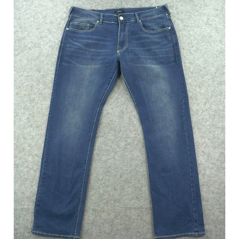 True Religion Jeans Mens 36 Blue Ricky Relax Slim Mid Rise Zip Fly